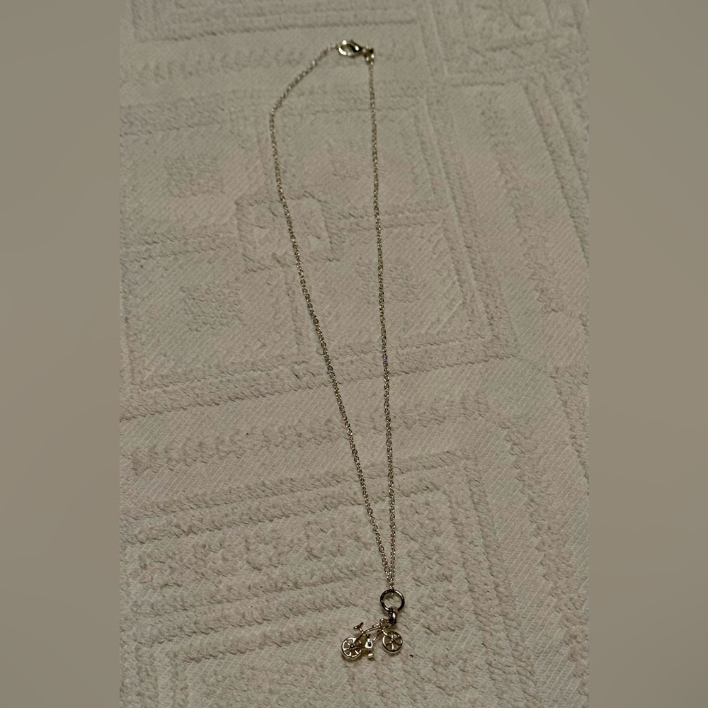 Necklace & pendant / charm - bicycle - sterling silver. Great condition. 18-20” - Picture 8 of 10